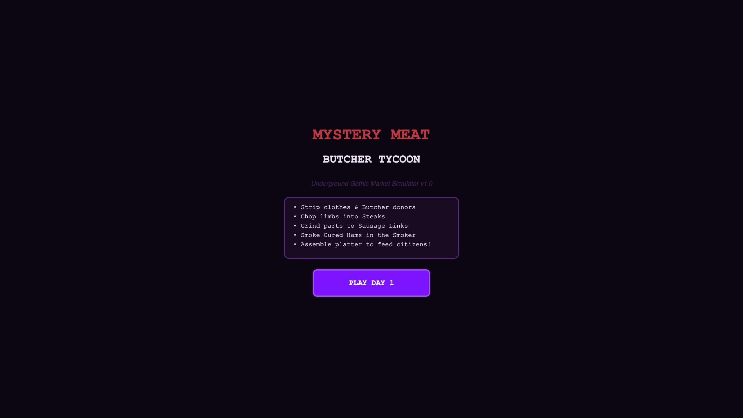 Mystery Meat Butcher Tycoon